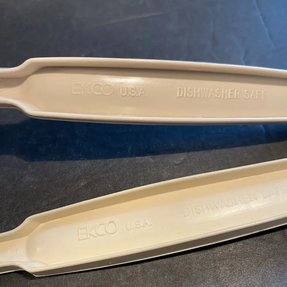 EKCO Almond Nylon Slotted Spoon & Ladle Vintage USA lot of 2